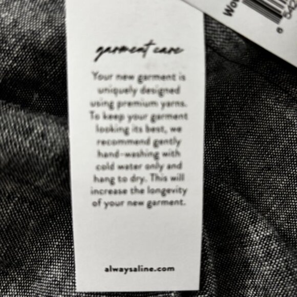 NWT High Rise Woven Crop Pant - M - Woven Linen Black - Always A.Line - Picture 5 of 7